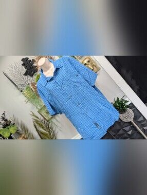 Men's Marmot Blue Plaid Button Shirt XL